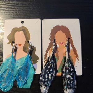 Feather Earrings! A Pair!